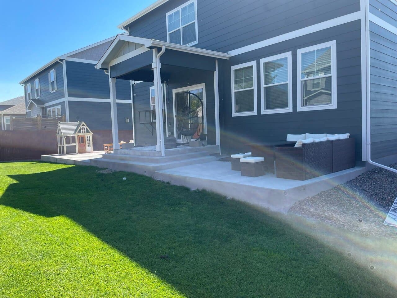 Completed covered patio and back deck